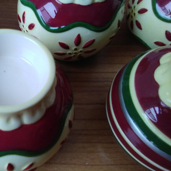 Set of 5 Porcelain Christmas Ornament Votive Holders - Picture 4 of 10